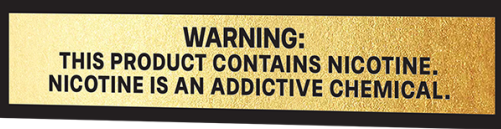 WARNING: THIS PRODUCT CONTAINS NICOTINE. NICOTINE IS AN ADDICTIVE CHEMICAL.