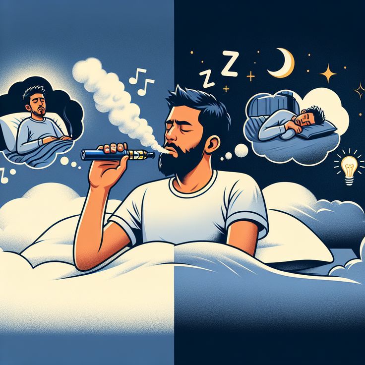 What are the effects of inhaling nicotine salts and using e-cigarettes on sleep?